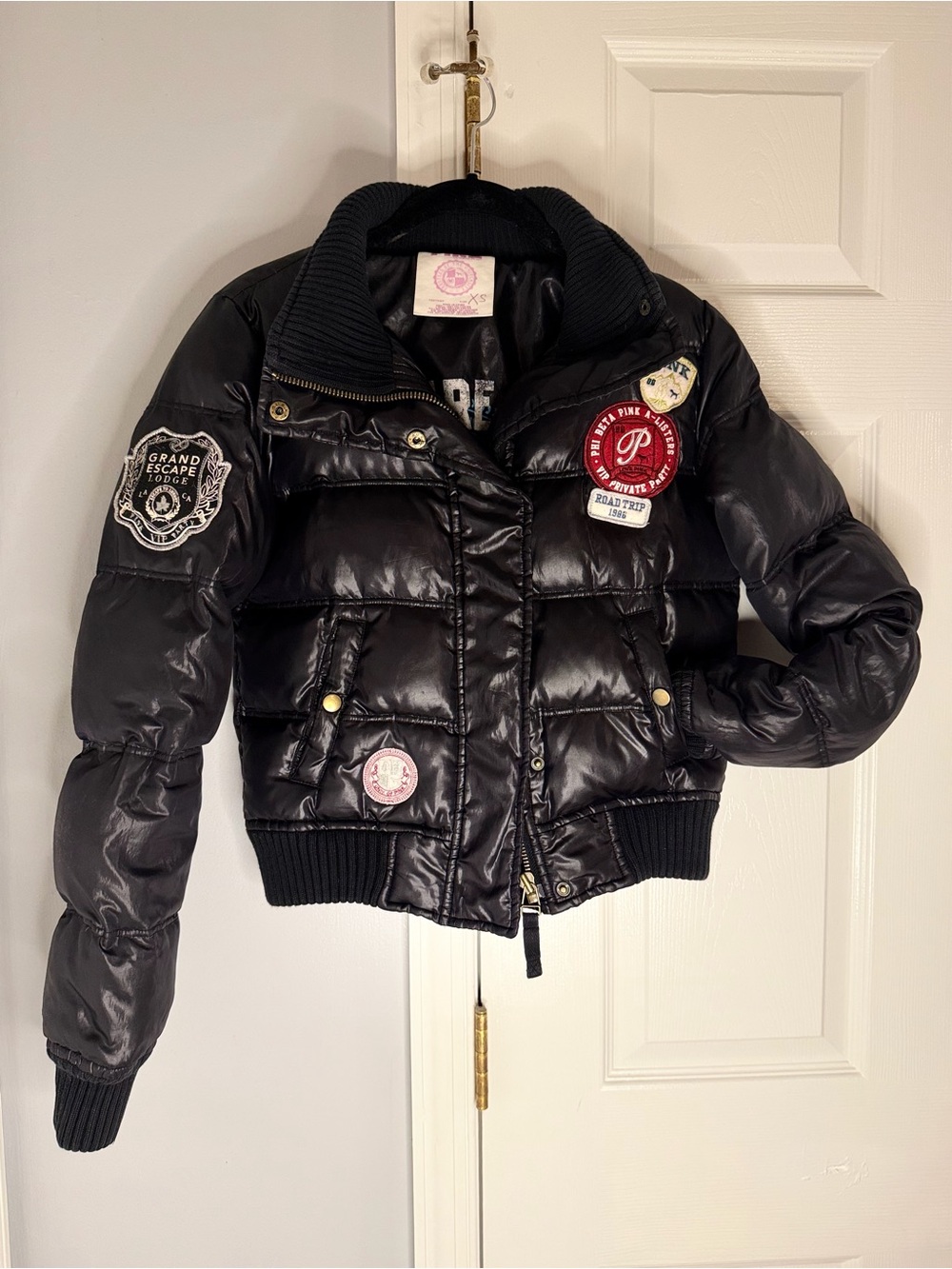 Victoria's Secret Vintage PINK, Black Quilted Women’s Puffer Jacket Grand Escape